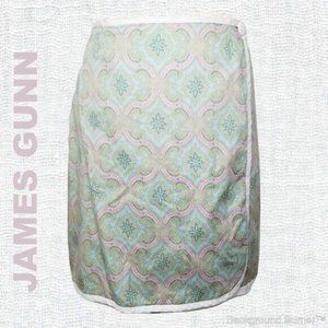 James Gunn Green & Pink Gingham Reversible Skirt Women Sz Large